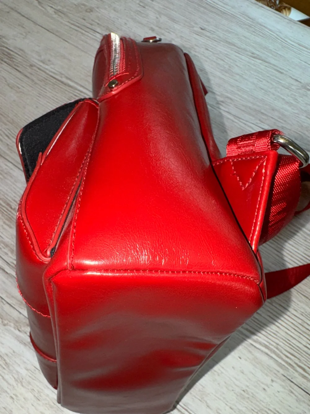 Steve Madden Shiny Red Mini Backpack
